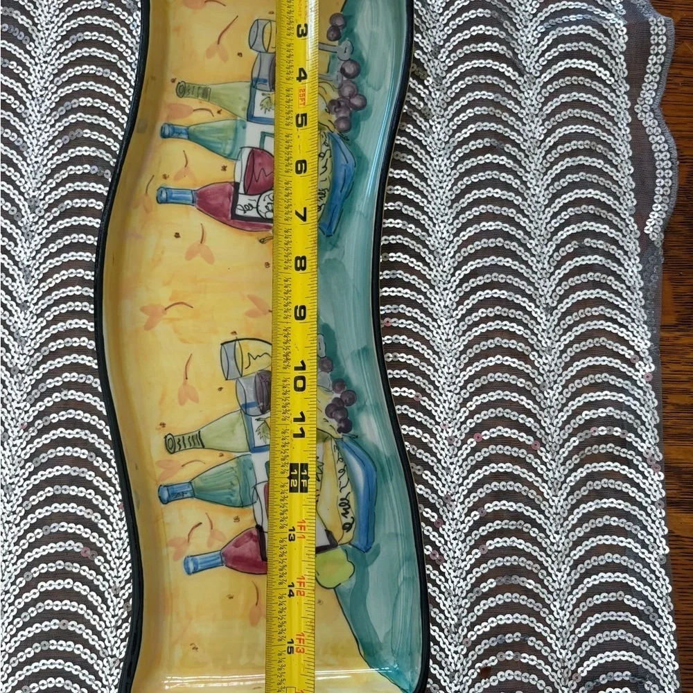 Vibrant Wine-Themed Serving Platter
